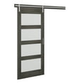 thumbnail image 4 of Twin Star Home 36" Wide Contemporary Sliding Barn Door with Frosted Glass Panels, 4 of 6