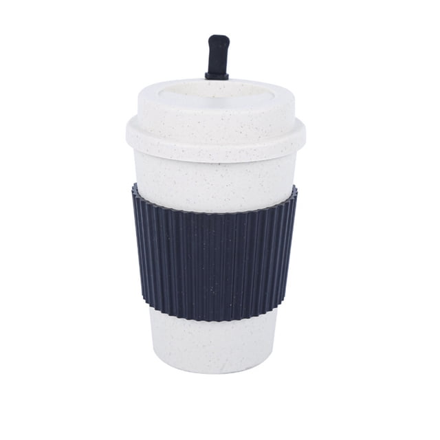 Yuarrent Taza de café de trigo, taza de té con tapa, tazas para el hogar montadas en el vehículo, barra de sellado, botella, bebida, viaje al aire Cocina y Comedor Negro Yuarrent HA081640-04