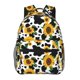 thumbnail image 1 of Easygdp Cute Cow Print Sunflower D Mochila Ergonómica Versátil para Laptop - Múltiples Bolsillos, Correas Ajustables, Unisex para Escuela, Viajes y Actividades al Aire Libre-One Size, 1 of 5
