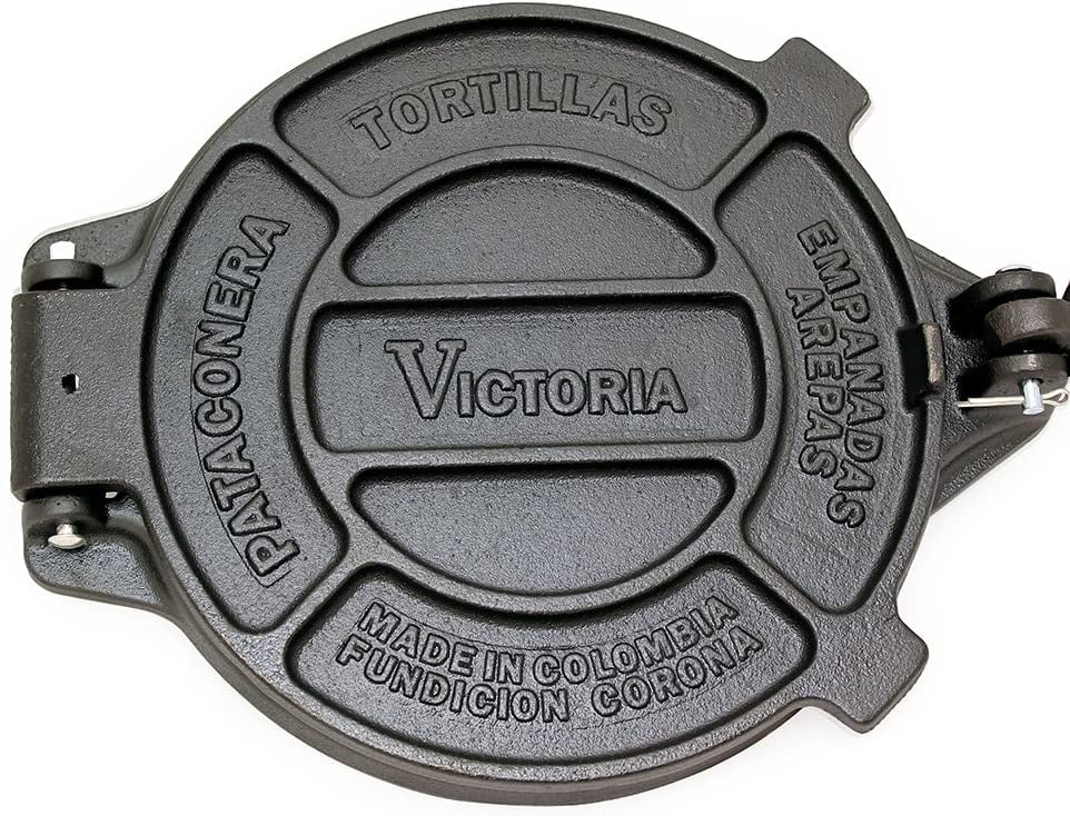 Victoria TOR-003 Cast Iron Tortilla Press Renewed Black 8in 