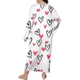 thumbnail image 5 of Kelon Nuisettes et Chemises de Nuit pour Femmes en Solde Robes en Polyester Spandex pour Femmes Grande Taille Robe de Nuit Décontractée Robe de Sommeil pour Femmes Grande Taille à Imprimé Cœur Manches Longues Col Rond Extensibilité Moyenne Nuisette Ample, 5 of 5