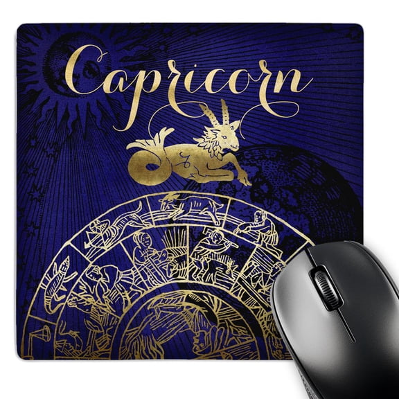 3dRose, Capricorn Symbol Astrology Wheel Zodiac Sign Horoscope, MousePad