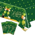 thumbnail image 5 of Vikakiooze St. Patrick's Day Irish Vinyl Flannel Tablecloth For Dining Room Kitchen Table Decor St. Pat's Clovers Green White Yellow Gold, 5 of 6