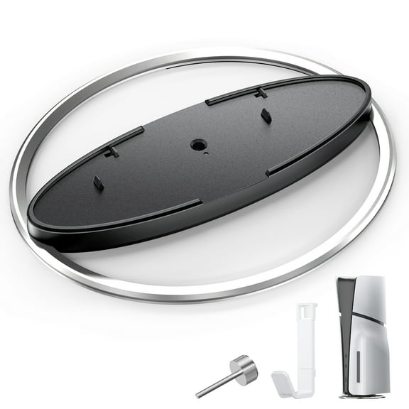 Vertical Stand for PS5/Pro/Slim Console with Headset Holder, Non-Slip Base Mount for PlayStation 5 Vertical Dock Electronic Accessories, Anti-Rollover Stand for P5, Black