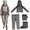 Black, variant on 4 Pcs Full Body Mosquito Repellent Clothing Bug Suit, Mosquito Suits for Adult, Mesh Net Bug Hooded Jacket Pant, Outdoor Full Body Protection Mosquito Proof Clothing