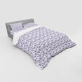 thumbnail image 3 of Floral Duvet Cover Set, Vertical Dandelion Flower Strips with Ornamental Leaves Dreamy Artwork, Bedding Set with Shams and Fitted Sheet, 3 Sizes, by Ambesonne, 3 of 3