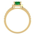 thumbnail image 4 of Halo Engagement Ring for Women - 0.89ct Simulated Emerald in 14K Yellow Gold Promise Ring, 4 of 6