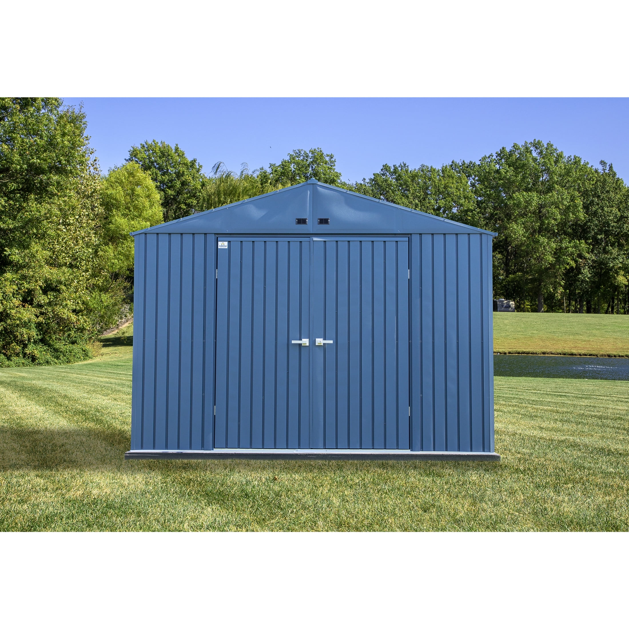 Arrow Elite 10 x 8 x 8 ft Blue Grey Steel Storage Shed