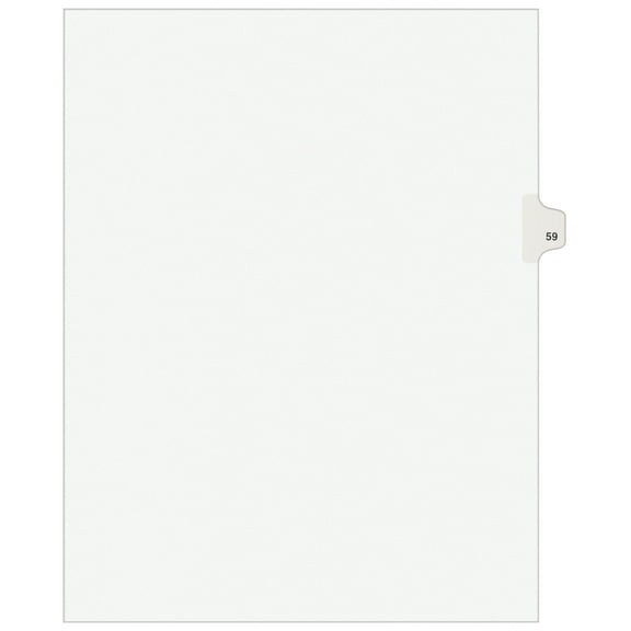 Preprinted Legal Exhibit Side Tab Index Dividers, Avery Style, 10-Tab, 59, 11 X 8.5, White, 25/pack, (1059) | Bundle of 5 Packs