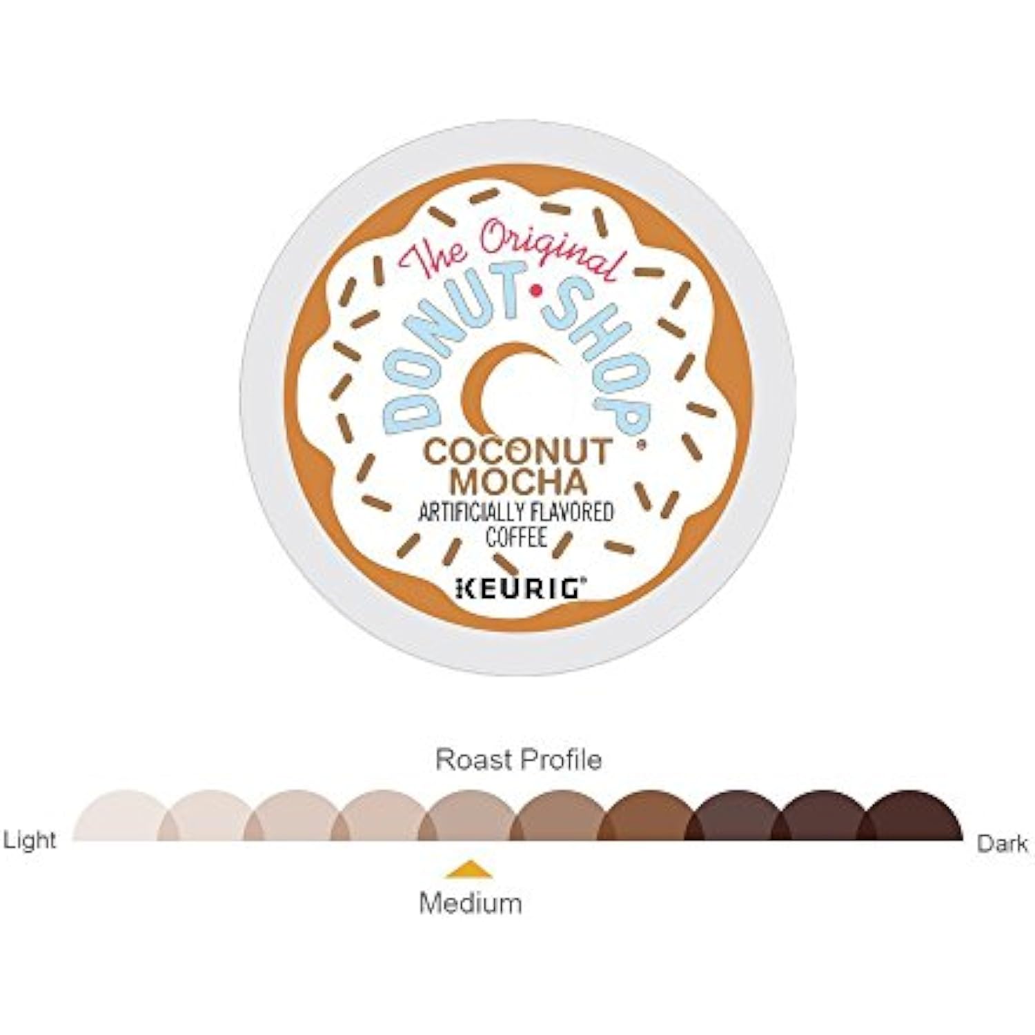The Original Donut Shop Coconut Mocha Medium-Roast Coffee K-Cup Pods (12-Count Box) (Retail Packaging)