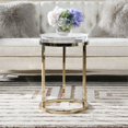 thumbnail image 4 of Jennifer Taylor Home Table d'Appoint Ronde Dendros Live Edge Imitant Or & Acrylique, 4 of 10
