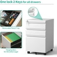 2 Drawer Mobile File with Removable Cushion Seat