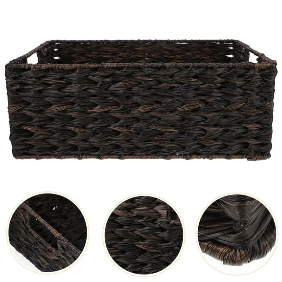 MLINS  Empty Hamper Basket Storage Baskets with Lid Rattan Desktop
