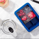 thumbnail image 4 of Bandeja apilable de silicona para cubitos de hielo con tapa, cubo grande, azul oscuro, cubito de hielo, 4 of 5