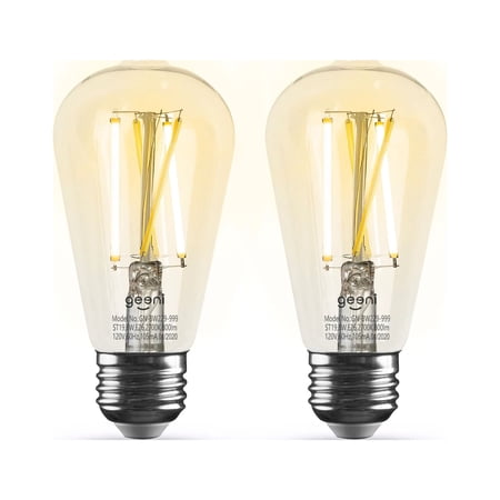 UPC: 0194383010661 | Geeni LUX Edison ST19 Edison WiFi LED Smart Bulb  2700K -6500K 8W  E26 Base  Dimmable  Tunable White Light  Compatible with Alexa & Google Assistant – No Hub Required- 2 Pack