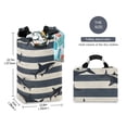 thumbnail image 2 of Yayeee Freestanding Laundry Hamper with Handle Collapsible Large Storage Basket for Clothes, Dark Sharks, 2 of 7