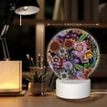 thumbnail image 6 of Salouo Vintage Floral for Round Acrylic Night Light - Acrylic Sheets with LED Light Lamp Base - Decorative Night Lamp for Restaurant Bar Cafe Shop Room Decoration, 6 of 9