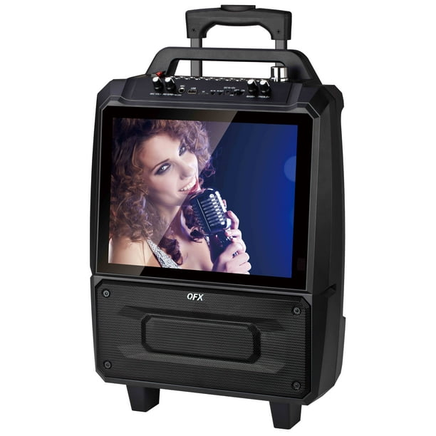 QFX Karaoke Portable Speaker with 14" Screen / USB / FM / Stand