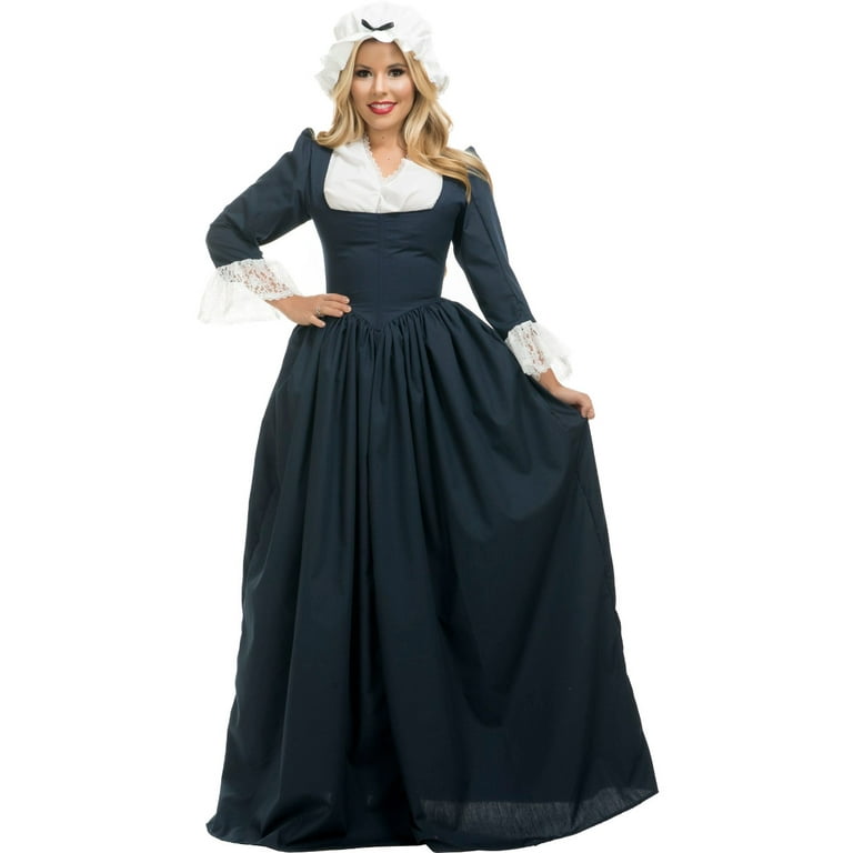 Colonial girl top costume walmart