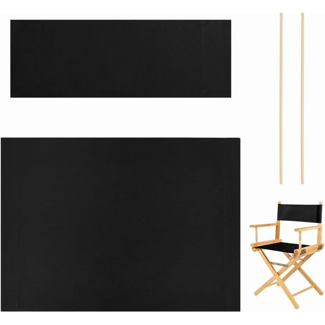 1 juego de funda de repuesto para silla de director, funda de lona para silla de director informal, funda de repuesto con palo de madera.
