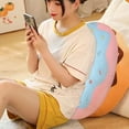 thumbnail image 2 of Vjnyvs Doughnut Back Stuffed Cushion Throw Pillow Sweet Donut Soft Stuffed Plush Pillow Simulation Food Sofa Chair Cushion (Pink), 2 of 7