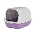 thumbnail image 3 of Caja de arena para gatos con capucha Bandeja de arena para mascotas con capucha Inodoro grande para gatos Desmontable Duradero Púrpura, 3 of 8