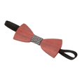 thumbnail image 4 of Calidad para hombre Pre atado Bow Grain Wedding Bowtie Party Classic Prom Caoba Jinwen Para hombre de la pajarita, 4 of 6