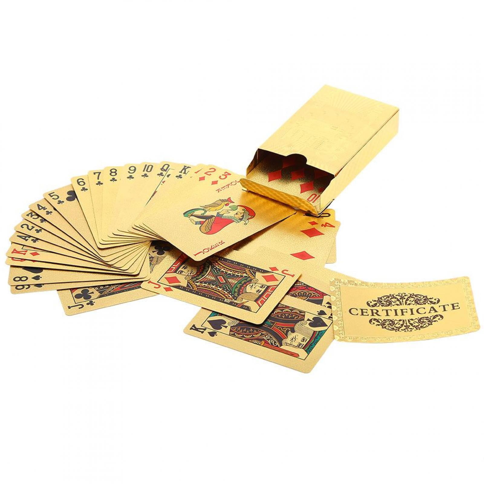 Details about  / Gold Fake Foil Coated Playing Cards Durable Waterproof Plastic Poker For Game