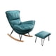 thumbnail image 2 of Sillón,Mecedora tapizada moderna Sillón confort,Lazy Chair Sillón elegante para sala de estar,Respaldo del sillón del sillón del del ocio,Sillón de espacio pequeño Balcón Verde, 2 of 8
