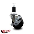 thumbnail image 2 of 3.5 Inch Hard Rubber Swivel 1-3/8 Inch Expanding Stem Caster with Brake SCC, 2 of 2