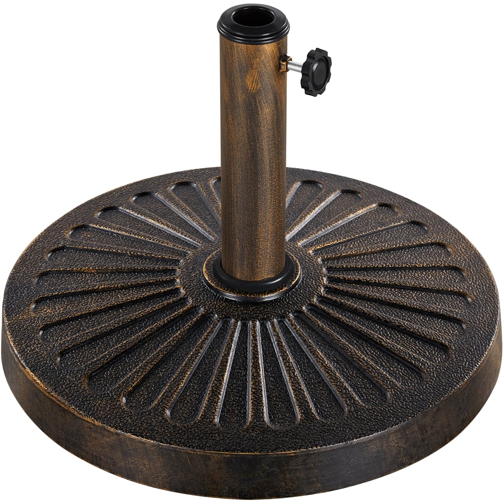 Yaheetech 30lbs 18'' Outdoor Round Patio Heavy Duty Market Umbrella Base Stand for Garden & Yard,Bronze