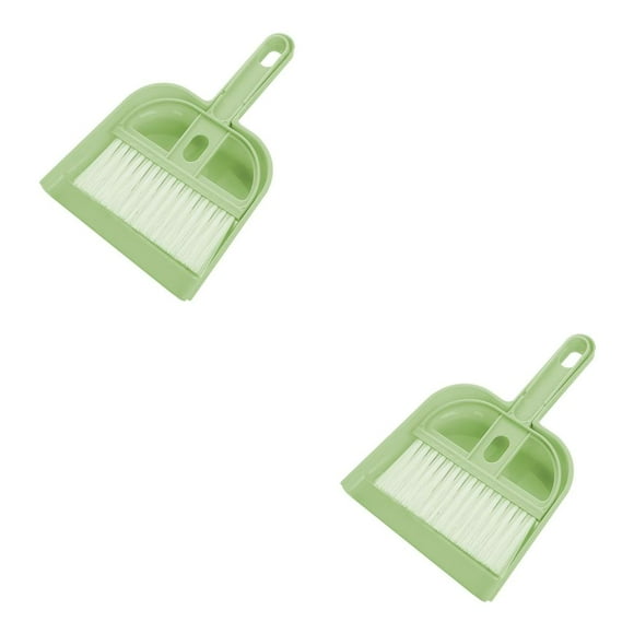 Toystoory Escoba Recogedor Hogar Sofá Cepillo de limpieza Manual reutilizable Automóvil Dormitorio Sala de estar Hotel Mini Sweeper Pan Green Verde 2piezas Toystoory CBP443492