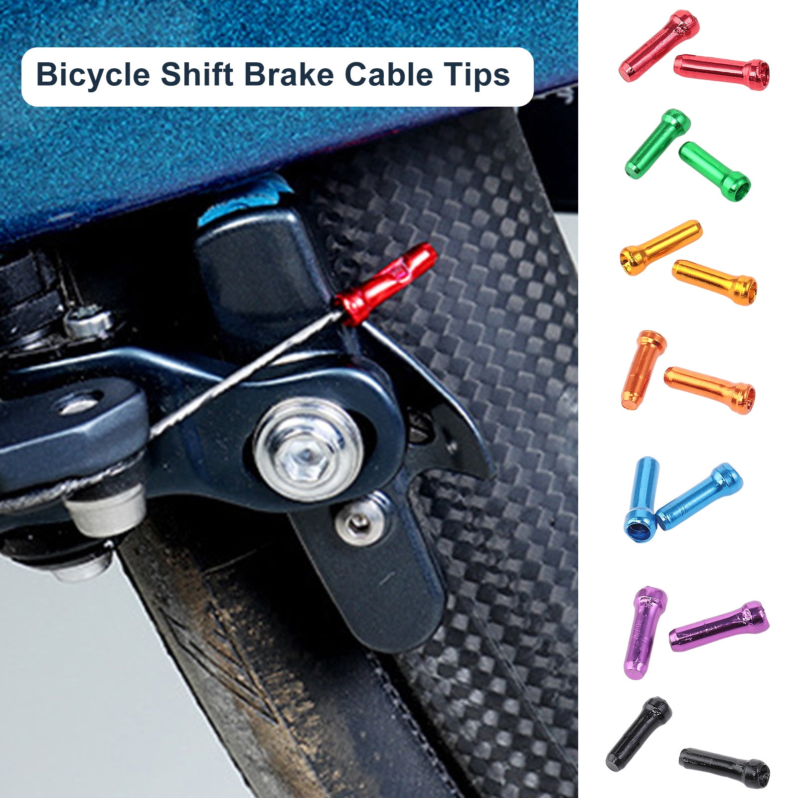 Kripyery 50Pcs Brake Cable Cover Anodizing Highly Strength Shiny