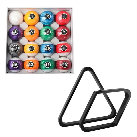 GSE Games & Sports Expert 2-1/4" Professional Pool Balls Set with 8-Ball Triangle & 9-Ball Diamond Pool Ball Racks, Billiard Balls and Racks Set - Pearl Style, Black