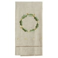 thumbnail image 2 of Saro Lifestyle Wreath Design Embroidered and Hemstitched Guest Towels (Set of 4), 2 of 3