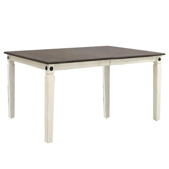 Intercon Furniture Glennwood Farmhouse Wood Dining Table in White/Charcoal