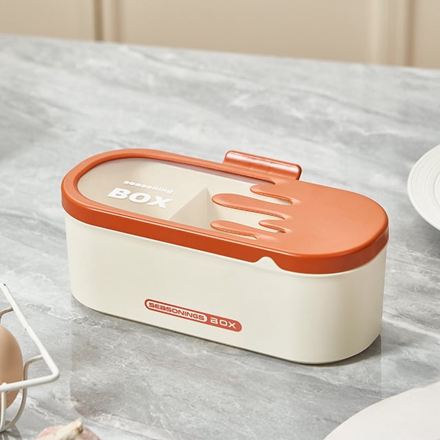 Fiudx Caja para Condimentos, Organizador de Especias con Múltiples Compartimentos, Tapa Antimanchas y Diseño Transparente, Fácil de Usar con Una Sola Mano, Material Apto para Uso Alimentario, Almacen
