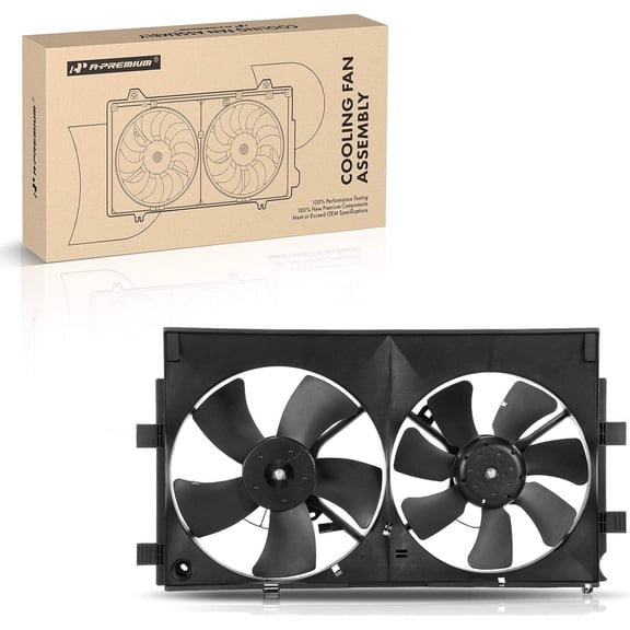 A-Premium Engine Radiator Cooling Fan Assembly Compatible with Mitsubishi Outlander 2008-2013, L4 2.4L, Replace# 1355A132, 1355A140