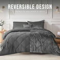 thumbnail image 6 of Regency Heights Full/Queen Size Comforter Sets, Velvet Bedding Comforter Set for All Seasons, Grey Bedding Set with Decor Pillow, 4-Piece, 6 of 10