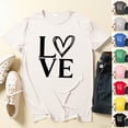 thumbnail image 2 of ShiShine Womens Valentines Tshirt Crew Neck Causal Short Sleeves Love Heart Graphic Tee Tops, 2 of 7