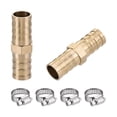 thumbnail image 1 of Unique Bargains Brass 14x48.2mm Straight Quick Connection Barb Hose Fitting 2 Set, 1 of 5