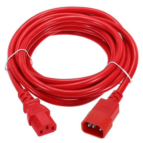 10ft 18 AWG Red 18/3 Universal Power Cord C14 to C13 10A 250V 3-Prong Extension PDU Power Cables