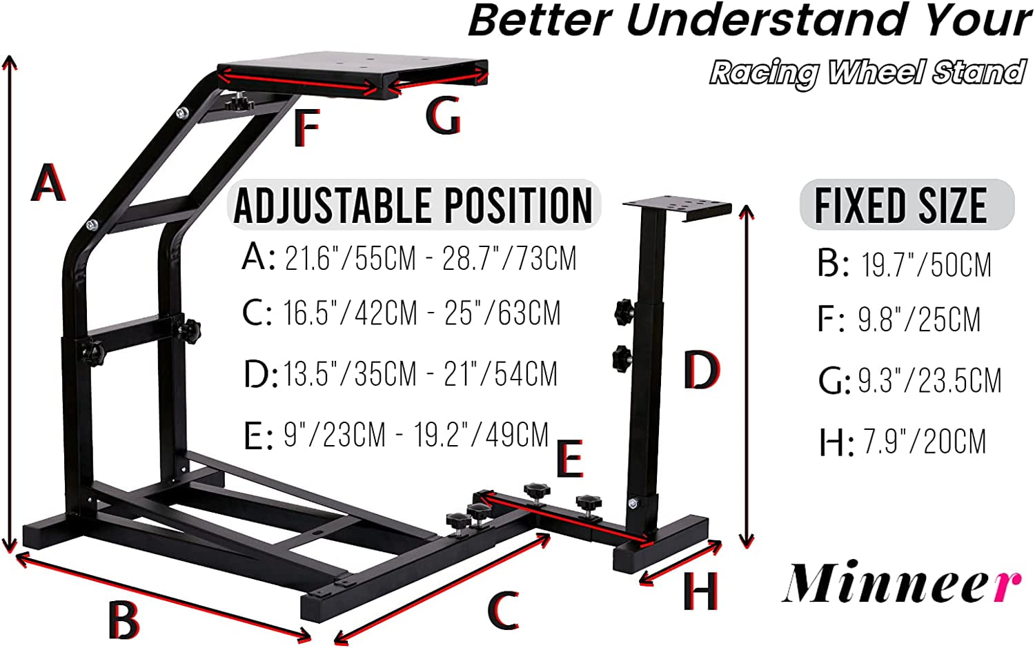 Buy Minneer Racing Wheel Stand Simulation Driving Cockpit for Logitech