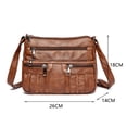 thumbnail image 2 of Bolsa de hombro tipo bandolera de cuero suave Retro PU para mujer multibolsillos sólidos JShteea Para Estrenar, 2 of 7