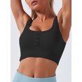 thumbnail image 2 of TFixol Sujetador deportivo para mujer con botones en la parte delantera y cuello en U extraíble acolchado transpirable, 2 of 8