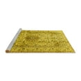 thumbnail image 2 of Ahgly Company Machine Washable Indoor Square Medallion Yellow Traditional Area Rugs, 4' Square, 2 of 4