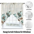 thumbnail image 3 of Blue Broccoli Swag Valances for Windows 2 Pack Vintage Flower Victorian Style Swag Kitchen Curtains 45 Inches Long Rod Pocket Short Window Treatment for Kitchen Bathroom 36"x45", 3 of 8