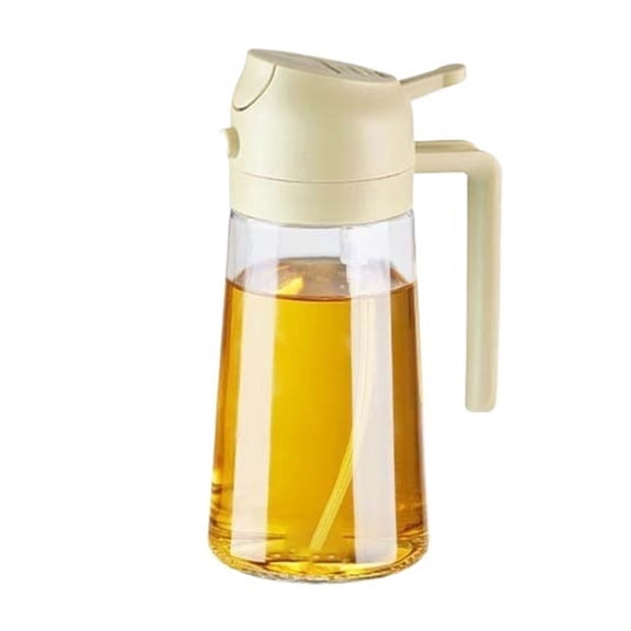 Premium Glass 2-in-1 Cooking Oil Sprayer & Pourer - 430ml Non-Drip, Leak-Proof Bottle for Healthy, Mess-Free Cooking