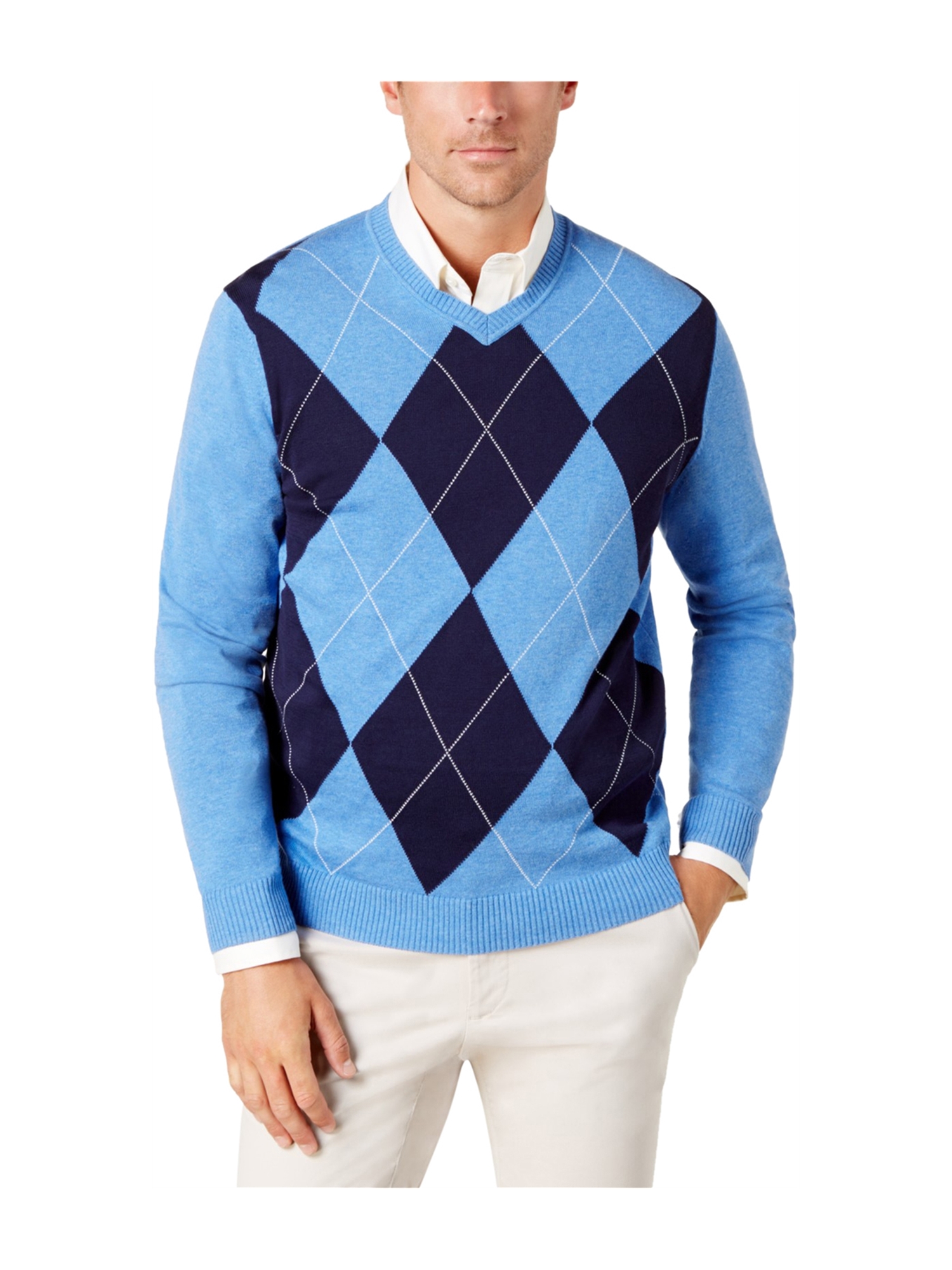 Club Room Mens Argyle Knit Pullover Sweater