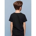 thumbnail image 2 of Boys Positive Affirmation Cotton T-Shirt - "I am loved, smart, kind, capable, and brave" Graphic Crew Neck T-Shirt, Comfortable Casual Streetwear, Black with Colorful Lettering, 2 of 6